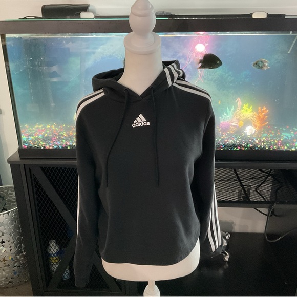 adidas Tops - Adidas Black and White Hoodie Sweatshirt